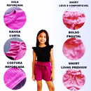 conjunto infantil short linho e blusa com ombro em babadinho 
