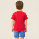 menino usando bermuda infantil moletinho e camisa algodão