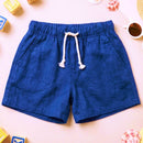 bermuda infantil  de linho na cor azul royal