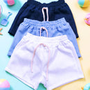 Kit 3 Bermudas infantis na cor preta azul e branco