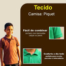 Moda infantil masculina: camisa polo clássica para festas e eventos.