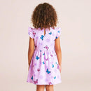 Moda infantil feminina: vestido lilás confortável para aniversários e passeios.