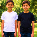 Kit camisetas de algodão para meninos: cores neutras branca e preta