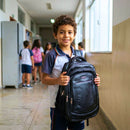 mochila infantil escolar preta ideal para uso diário na escola
