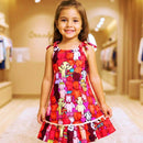 Vestido infantil menina moda verão festa luxo 2 a 12 Anos